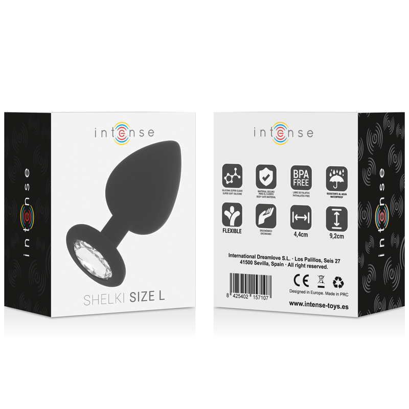 INTENSE Shelki L Plug Anal Negro – Diseño Ergonómico En Silicona Médica Para Placer Confortable