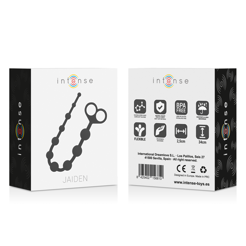 Comprar INTENSE Jaiden Anal Beads Negro – Diseño Elegante Para Exploración Sensual Segura-Noxtic