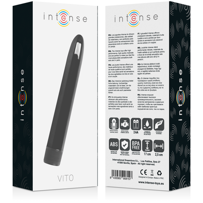 Vibratore INTENSE Vito Nero – Massaggiatore con forti vibrazioni per i viaggi