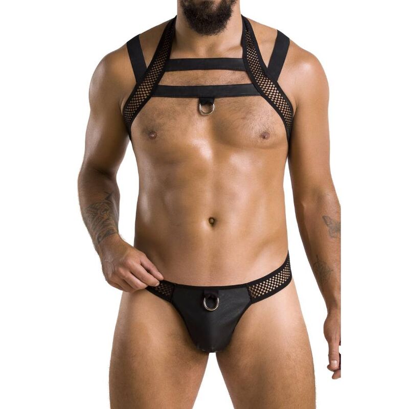 PASSION 043 Set Jacob Negro L XL – Conjunto De Lencería Elegante Para Comodidad Y Sensualidad