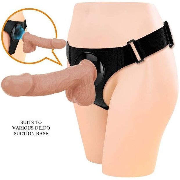 PRETTY LOVE - HARNESS BRIEFS ARNÉS UNIVERSAL CON DILDO JERRY 21.8 CM NATURAL-PRETTY LOVE-Noxtic
