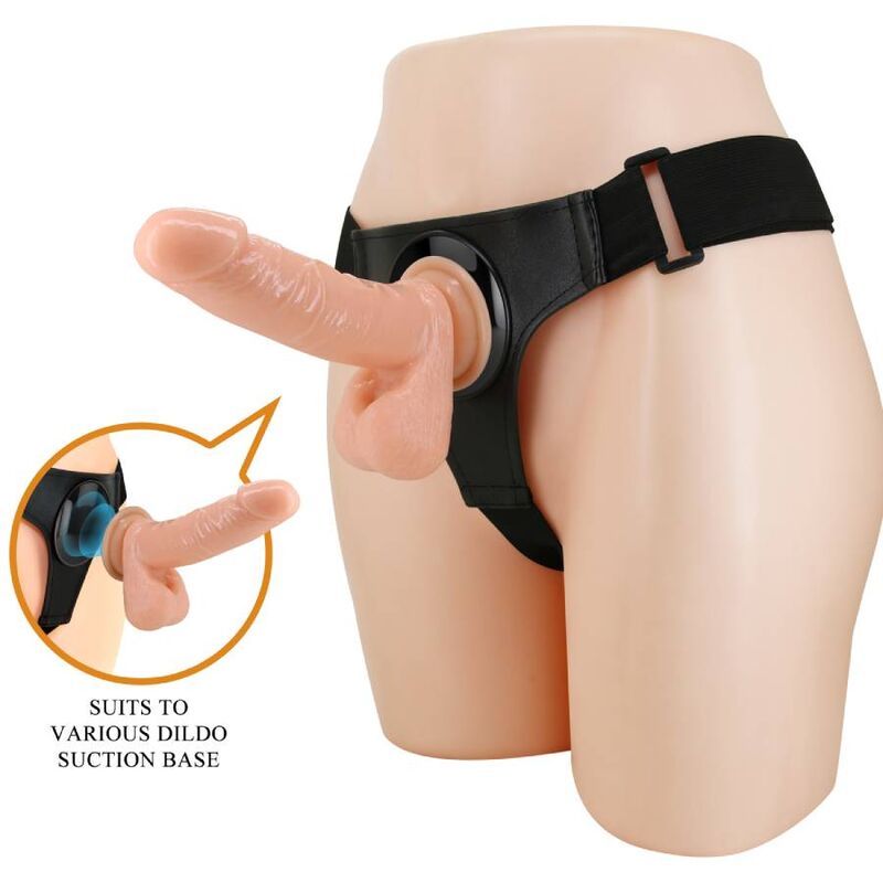PRETTY LOVE - HARNESS BRIEFS ARNÉS UNIVERSAL CON DILDO TOM 20 CM NATURAL-PRETTY LOVE-Noxtic