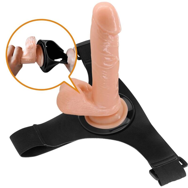 PRETTY LOVE - HARNESS BRIEFS ARNÉS UNIVERSAL CON DILDO TOM 20 CM NATURAL-PRETTY LOVE-Noxtic