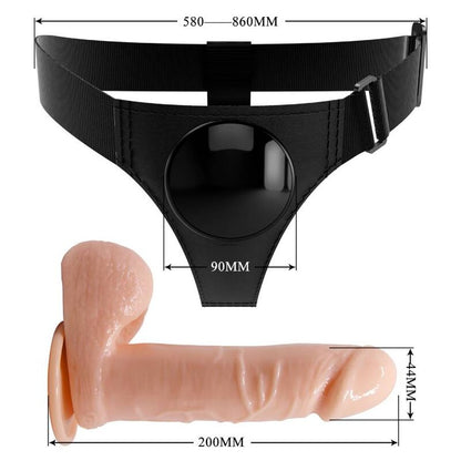 PRETTY LOVE - HARNESS BRIEFS ARNÉS UNIVERSAL CON DILDO TOM 20 CM NATURAL-PRETTY LOVE-Noxtic