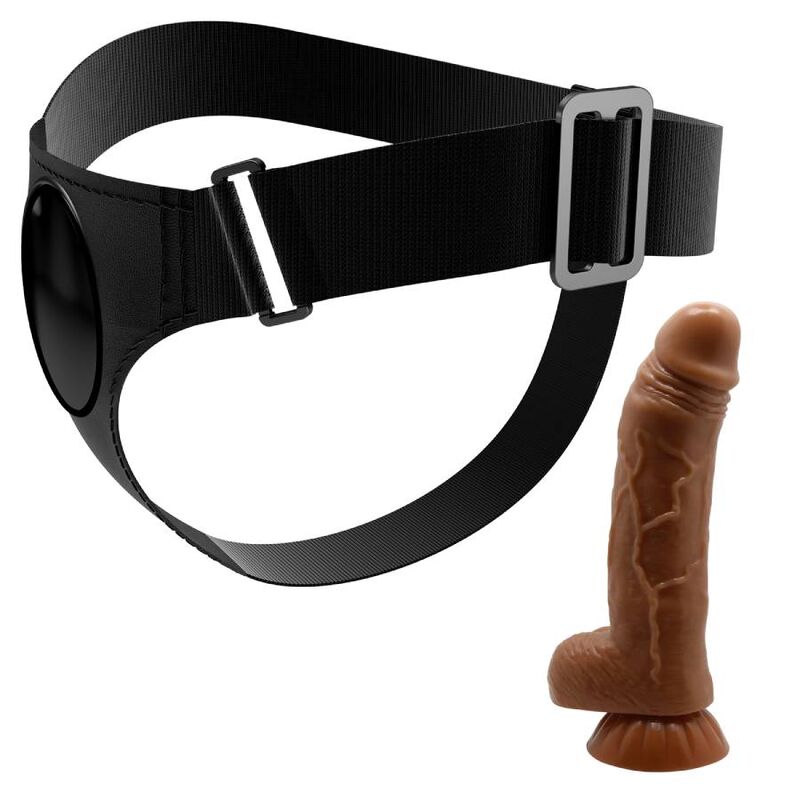 PRETTY LOVE - HARNESS BRIEFS ARNÉS UNIVERSAL CON DILDO MICHEAL 20 CM NEGRO-PRETTY LOVE-Noxtic