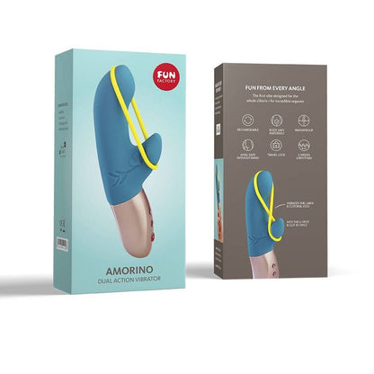Comprar FUN FACTORY Amorino Mini Vibrador Petrol Y Amarillo Neon – Vibrador Recargable Con Banda De Estimulación Innovadora-Noxtic