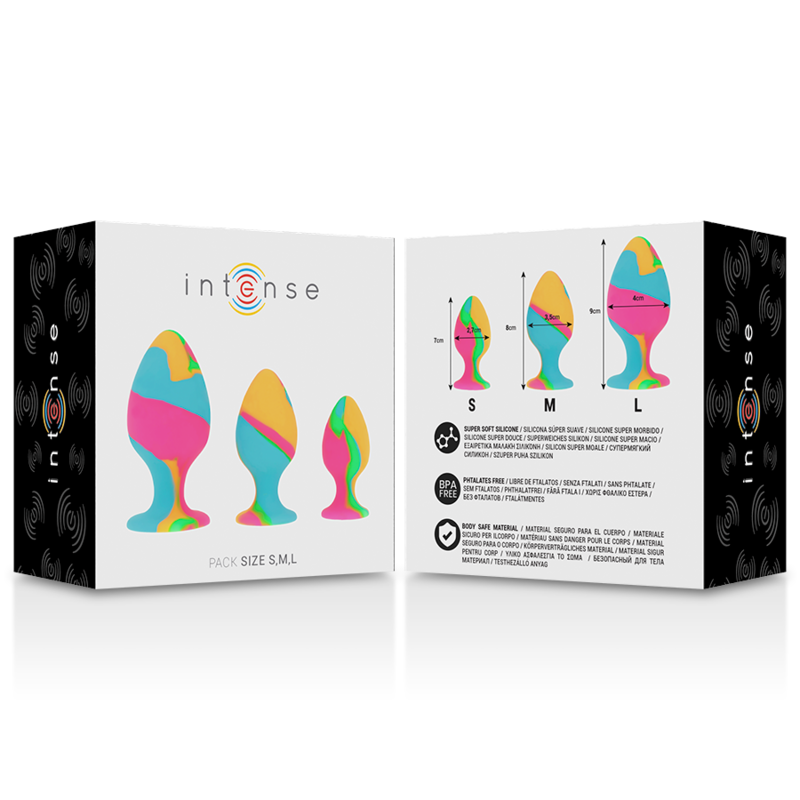 INTENSE Set Plug Silicona Multicolor – Diseño Hipoalergénico Para Exploración Sensorial