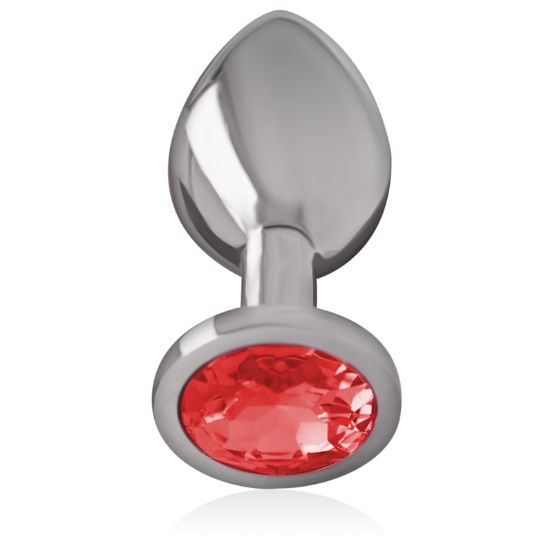 INTENSE Plug Anal Metal Con Cristal Rojo Talla L – Diseño Elegante Para Bienestar Sensual