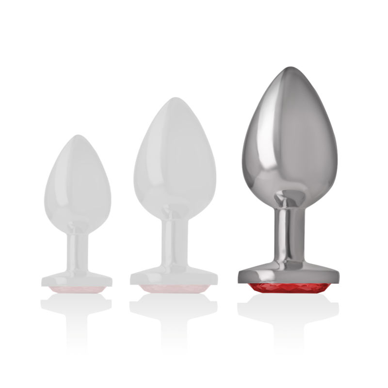 INTENSE Plug Anal Metal Con Cristal Rojo Talla L – Diseño Elegante Para Bienestar Sensual
