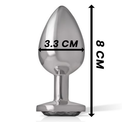 Comprar INTENSE Plug Anal Metal Con Cristal Negro Talla M – Diseño Elegante Para Placer Sensorial-Noxtic