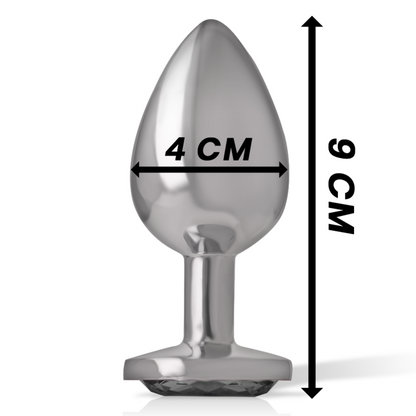 Comprar INTENSE Plug Anal Metal Con Cristal Negro Talla L – Diseño Glamuroso Para Una Experiencia Sensorial Única-Noxtic