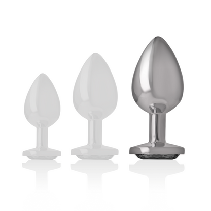 Comprar INTENSE Plug Anal Metal Con Cristal Negro Talla L – Diseño Glamuroso Para Una Experiencia Sensorial Única-Noxtic