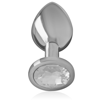 INTENSE Plug Anal Metal Con Cristal Plata Talla M – Diseño Elegante Para Una Experiencia Sensorial Única