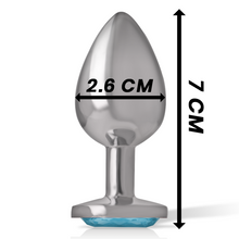 INTENSE Plug Anal Metal Con Cristal Azul Talla S – Diseño Elegante Para Estimulación Sensorial Única