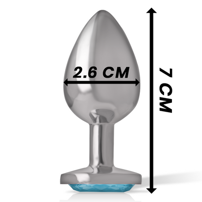 INTENSE Plug Anal Metal Con Cristal Azul Talla S – Diseño Elegante Para Estimulación Sensorial Única