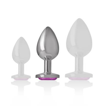 INTENSE Plug Anal Metal Con Cristal Rosa Talla M – Diseño Elegante Para Estimulación Sensible y Glamour