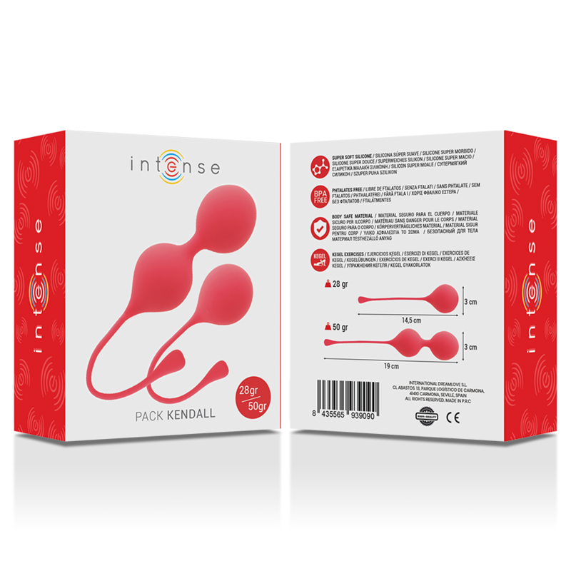 INTENSE Bolas Kegel Pack Kendall Rojo – Silicona Médica Hipoalergénica Para Entrenamiento Pélvico
