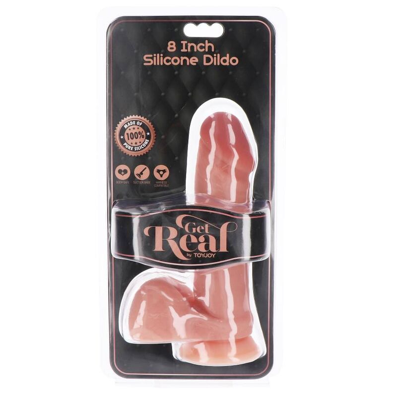GET REAL - 20.5 CM SILICONE DILDO WITH NATURAL TESTICLES