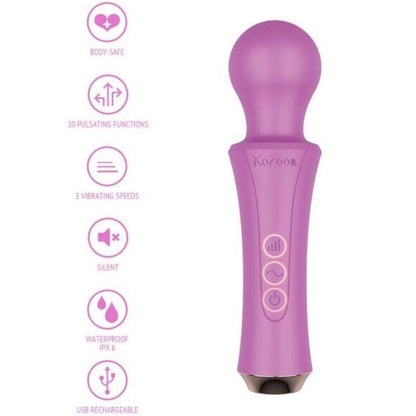 XOCOON Varita Personal Fucsia – Masajeador Recargable Con Vibración Profunda Y Cómoda