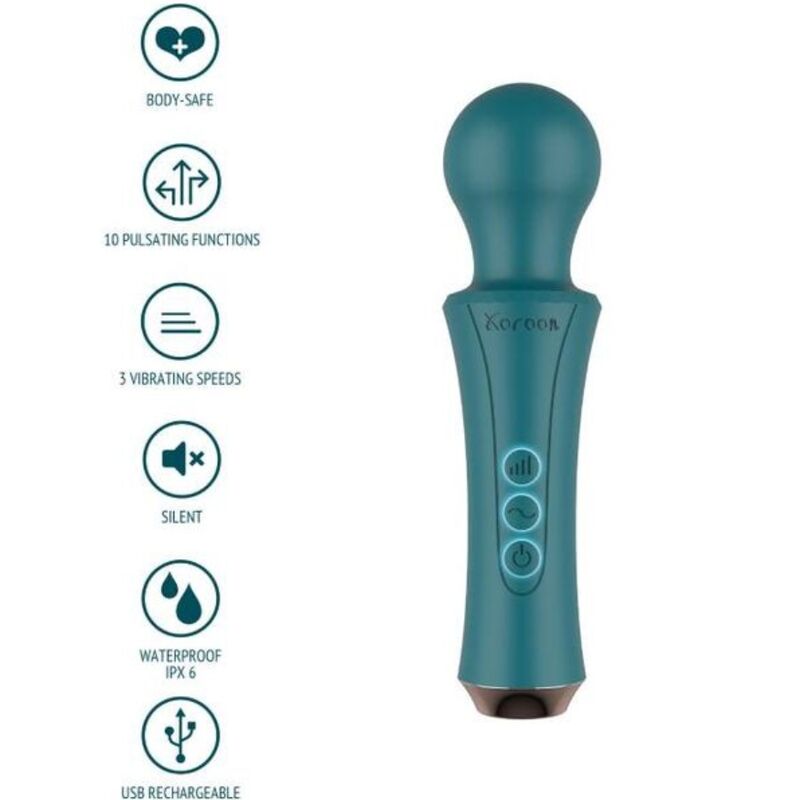 XOCOON The Personal Wand Verde – Masajeador Recargable Con Diseño Ergonómico