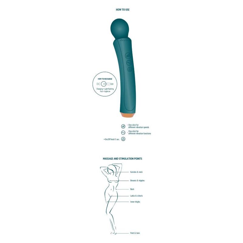 XOCOON The Curved Wand Verde – Vibrador Recargable Con Diseño Ergonómico Para Placer Personal