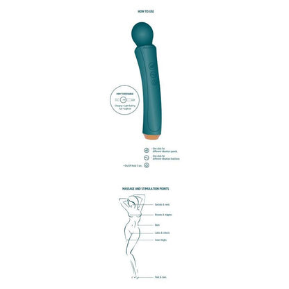 XOCOON The Curved Wand Verde – Vibrador Recargable Con Diseño Ergonómico Para Placer Personal