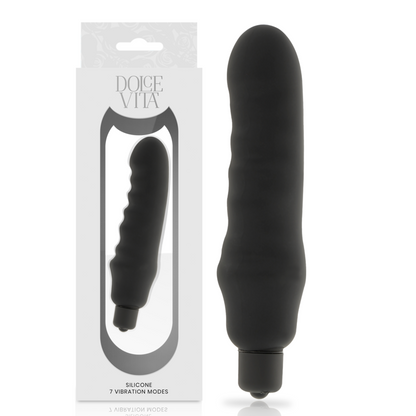 Vibratore in silicone DOLCE VITA Genius Nero – Design elegante con silicone medico per un piacere sofisticato