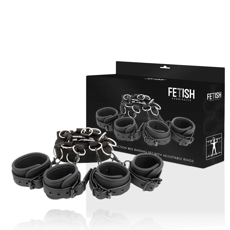 FETISH SUBMISSIVE Set Ataduras Cama Luxury – Diseño Con Forro De Neopreno Para Comodidad Y Estilo