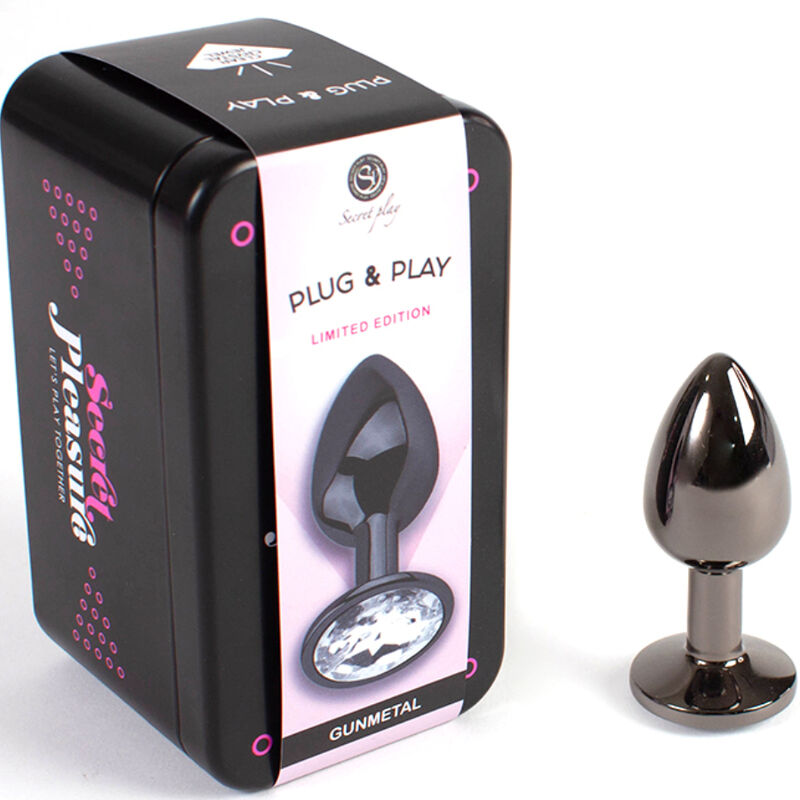 SECRETPLAY Butt Plug Gunmetal Talla S – Diseño Elegante Para Placer Intenso