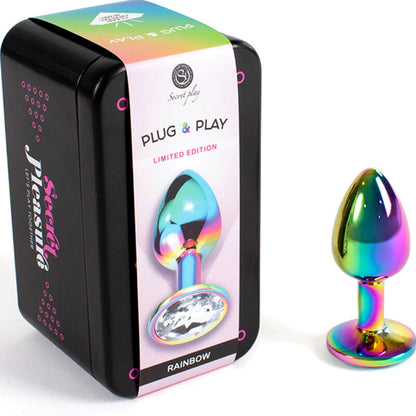 SECRETPLAY Metal Butt Plug Multicolor Talla S – Diseño Elegante Para Placer Sensorial