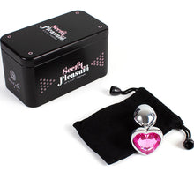 SECRETPLAY Metal Butt Plug Corazón Fucsia Talla S – Diseño Elegante Para Placer Intenso