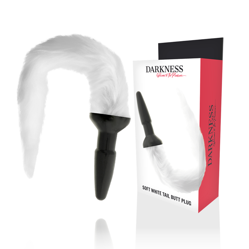 Comprar DARKNESS Plug Anal Silicona Con Cola Blanca – Estimulador Visual Para Todos Los Niveles-Noxtic