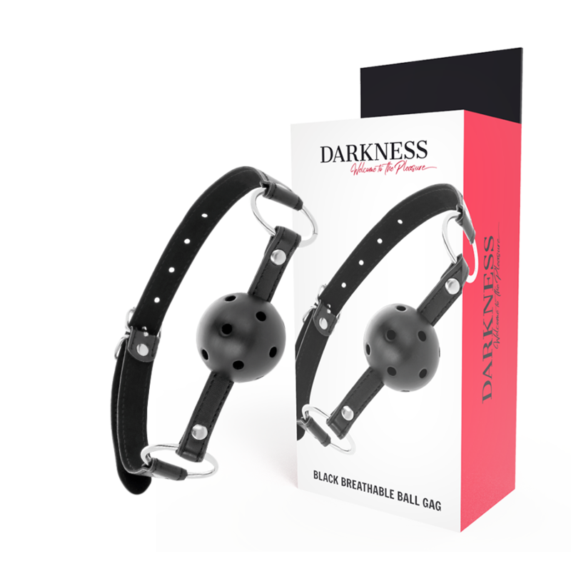 Comprar DARKNESS Mordaza Transpirable Negra – Ajuste Perfecto Con Correas De Cuero Elegantes-Noxtic