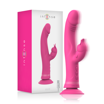 Comprar INTENSE Julio Vibrador Rabbit Rosa – Vibrador Recargable De Silicona Médica Con Diseño Elegante-Noxtic