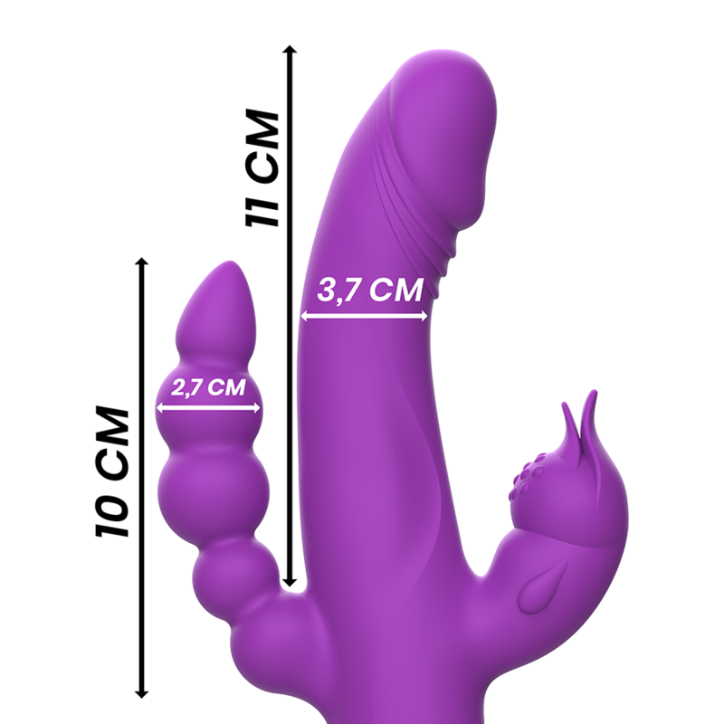 Intense Casanova Vibrador Rabbit Morado – Vibrador Silicona Con Triple Motor Y 30 Modos De Vibración