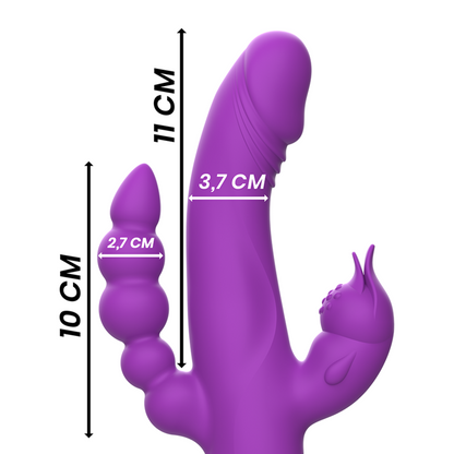 Intense Casanova Vibrador Rabbit Morado – Vibrador Silicona Con Triple Motor Y 30 Modos De Vibración