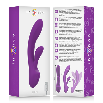 INTENSE - LUIGI LIQUID SILICONE RABBIT VIBRATOR PURPLE
