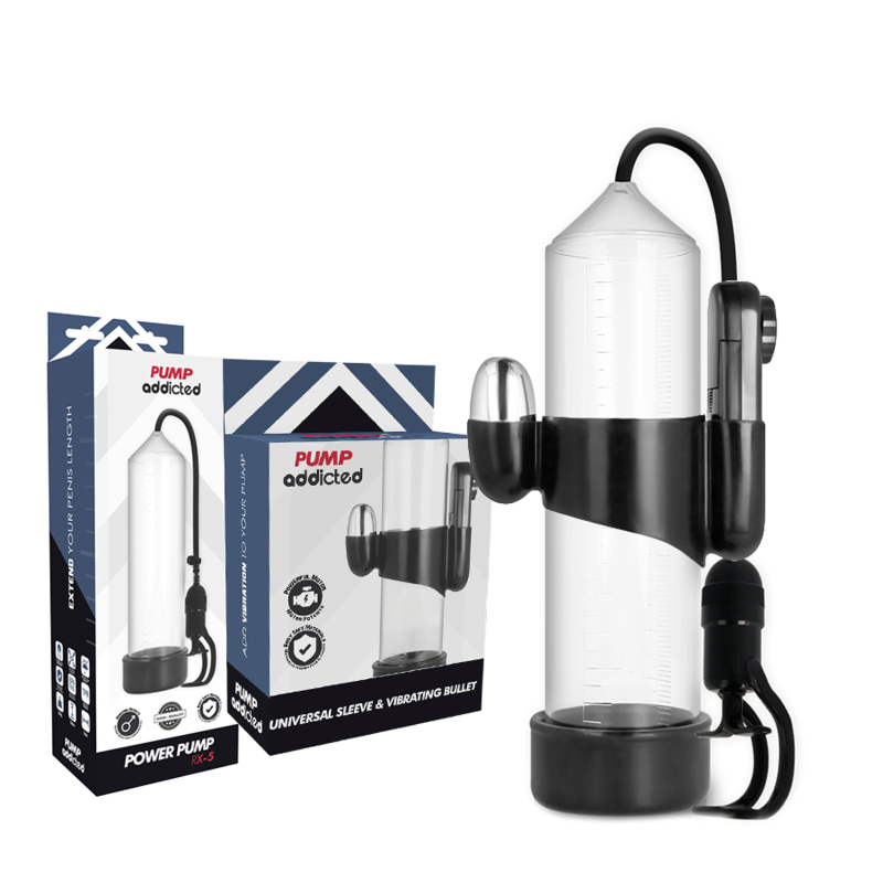 Pump Addicted RX5 Pompa Erector Trasparente – Design Innovativo con Vibratore per un Piacere Maggiore