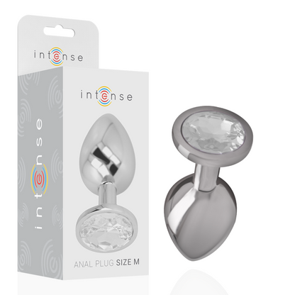 Comprar INTENSE Plug Anal Metal Con Cristal Plata Talla M – Diseño Elegante Para Una Experiencia Sensorial Única-Noxtic