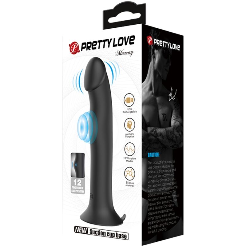 PRETTY LOVE Murray Vibratore e Succhiatore Nero – Design Elegante con 12 Funzioni per un Piacere Personalizzato