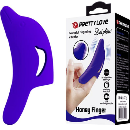 Pretty Love Delphini Estimulador De Dedo Azul Oscuro – Diseño Ergonómico Con Silicona Médica Para Sensaciones Únicas