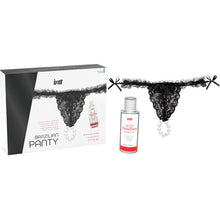 INTT RELEASES - BLACK BRAZILIAN PANTY WITH PEARLS AND LUBRICANT GEL 50 ML