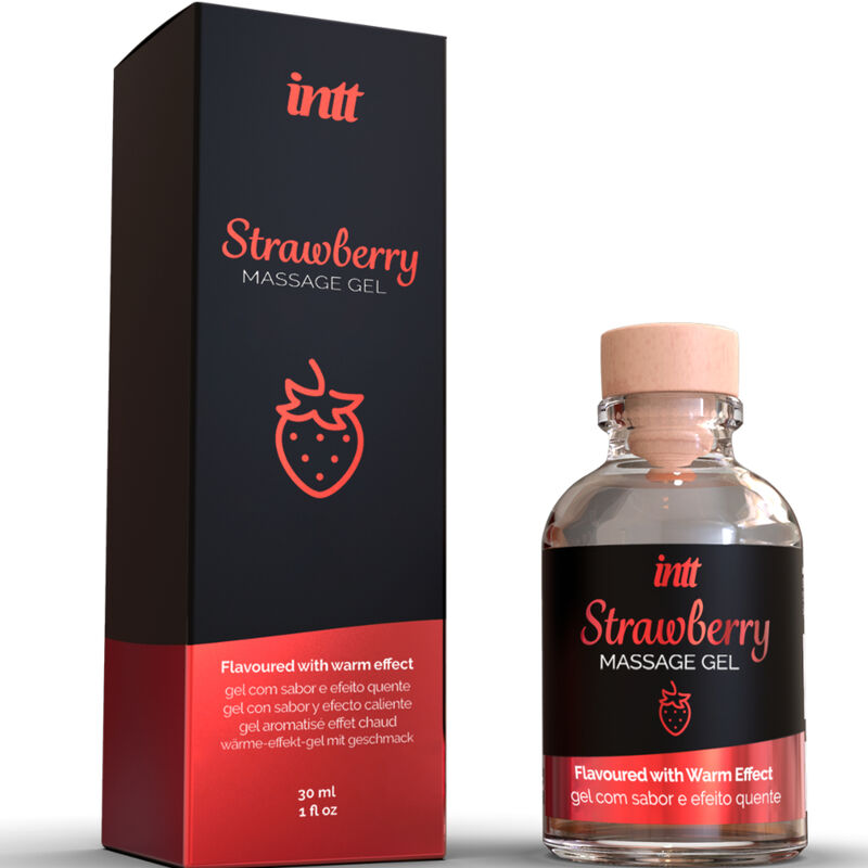 INTT MASSAGE &amp; ORAL SEX - STRAWBERRY FLAVOR MASSAGE GEL WITH WARMING EFFECT
