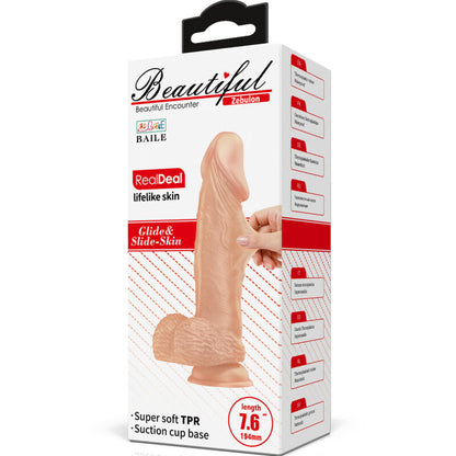 BAILE Beautiful Encounter Zebulon Dildo Flessibile 19,4 CM – Realismo Naturale per un'Esperienza Unica