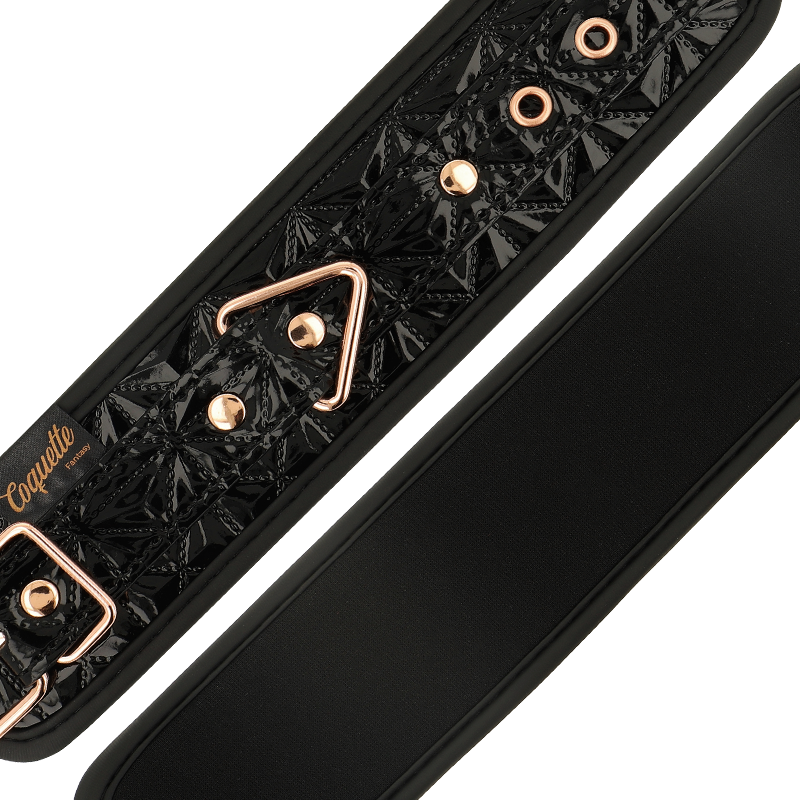 COQUETTE CHIC DESIRE Black Edition – Esposas De Cuero Vegano Con Forro Suave De Neopreno
