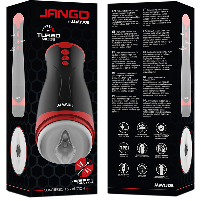 JAMYJOB JANGO Masturbador Con Comprensión Y Vibración – Experiencia Personalizada Para Placer Único