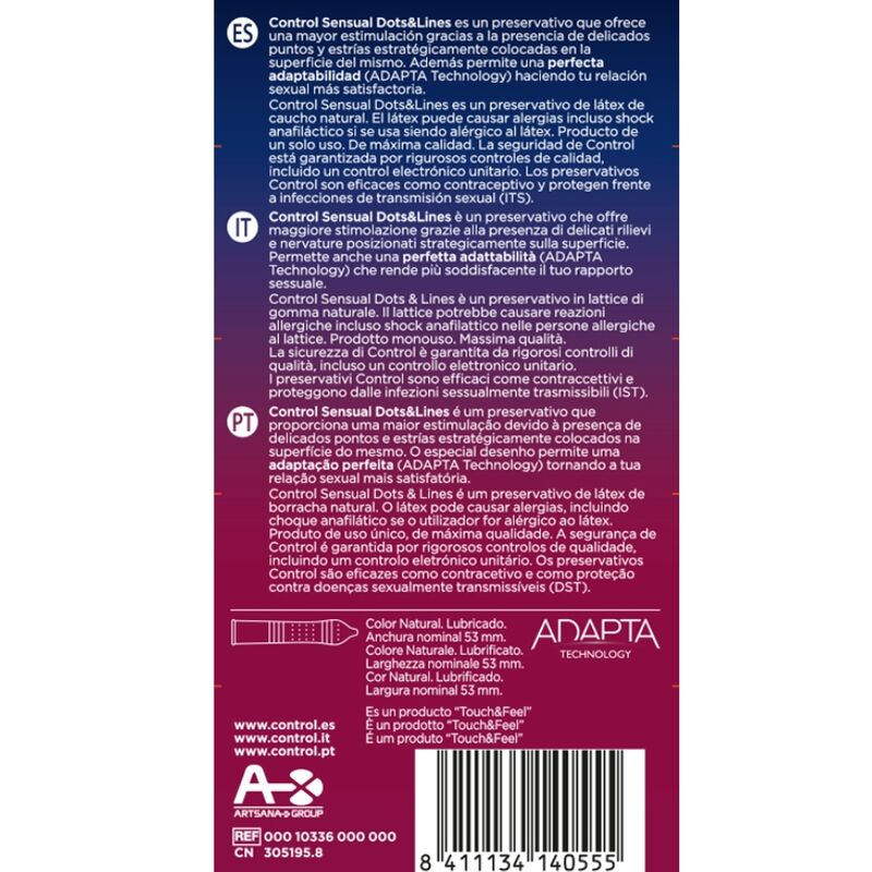 CONTROL - SENSUAL DOTS &amp; LINES 12 UNITS