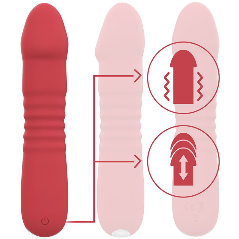 INTENSE Juni Up &amp; Down Rosso – Vibratore con 10 modalità di vibrazione per un piacere personalizzato