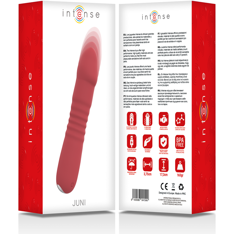 INTENSE Juni Up &amp; Down Rosso – Vibratore con 10 modalità di vibrazione per un piacere personalizzato