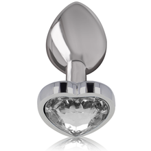 Plug anale in metallo alluminio con cuore bianco INTENSE, taglia L – Design elegante per un piacere affidabile